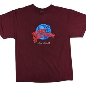 Vintage Planet Hollywood Las Vegas 90s Maroon 1991 Made in USA Red Shirt